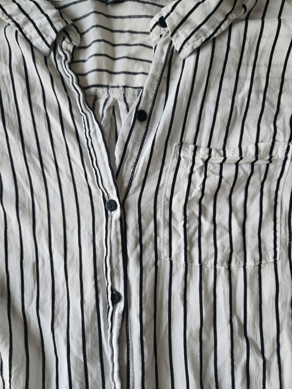 Grand & Greene Striped White/Black Button-Down Shirt - Picture 7 of 13